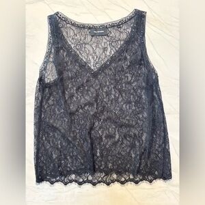 The Kooes Lace Top With Sparkle Trim